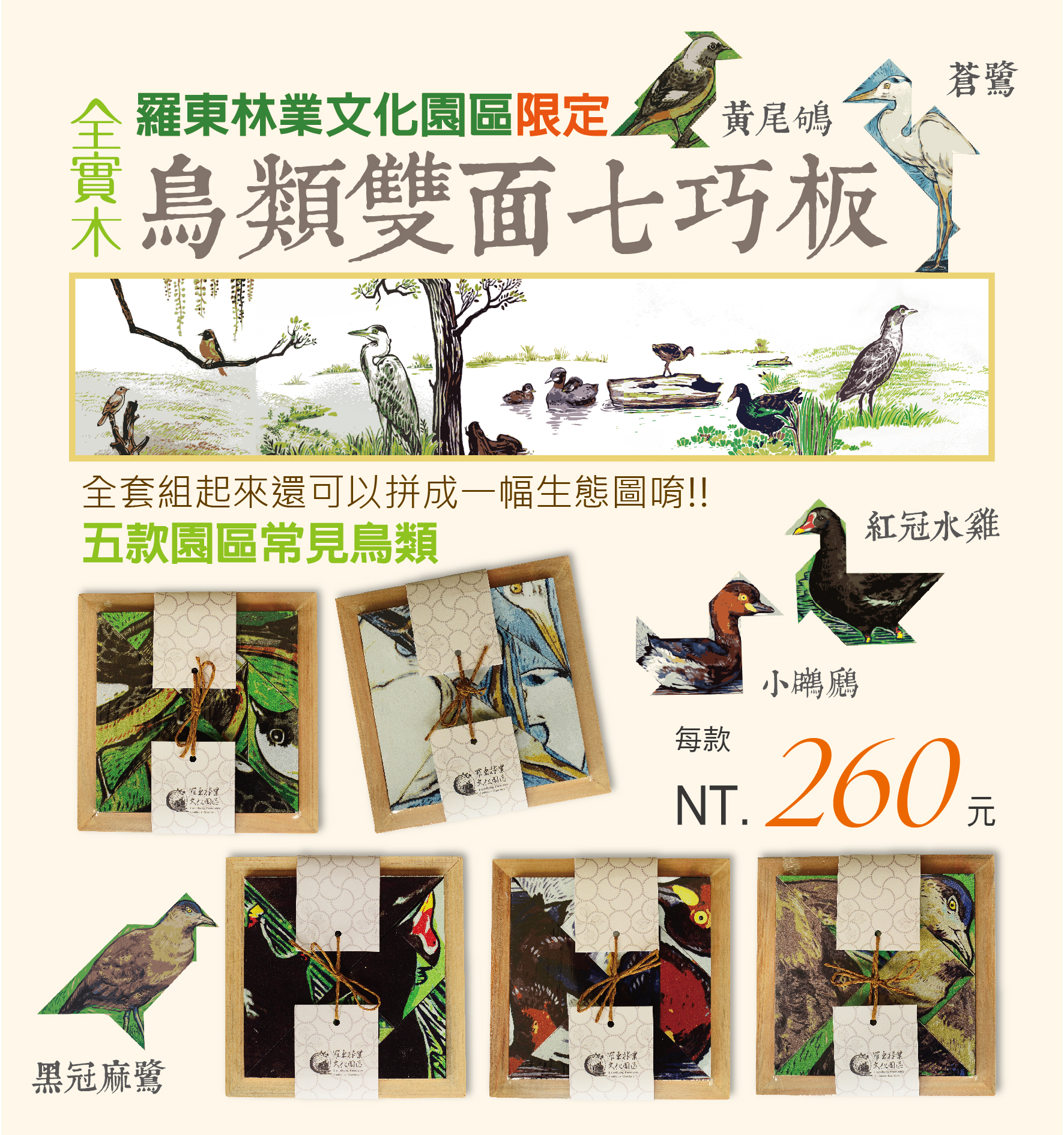 羅東林業文化園區-鳥類雙面七巧板